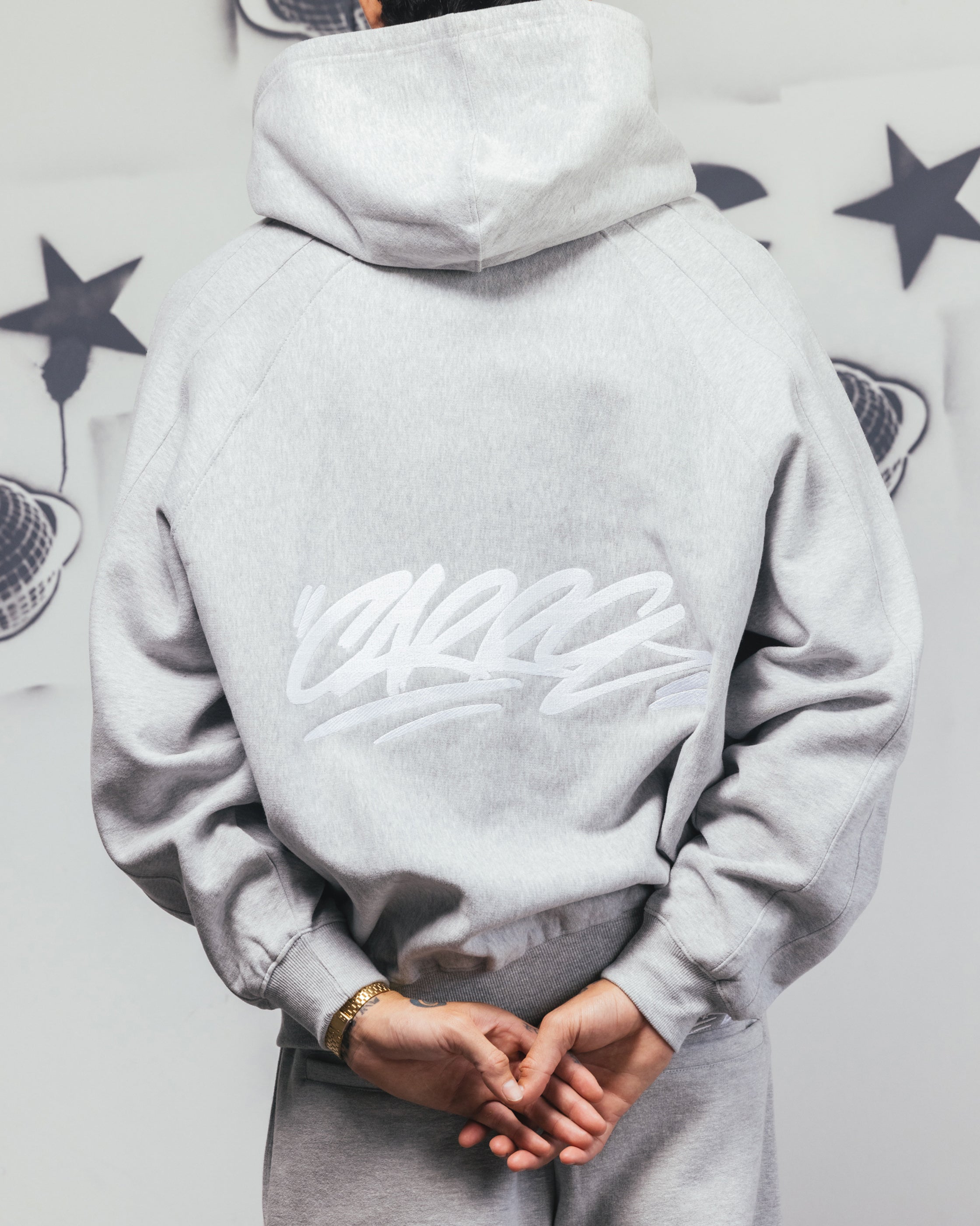Carre Grit Zip Hoodie Grey Marle | Culture Kings US