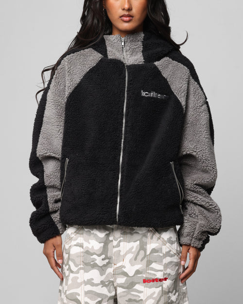 Loiter Speedway Fleece Jacket Black/Grey