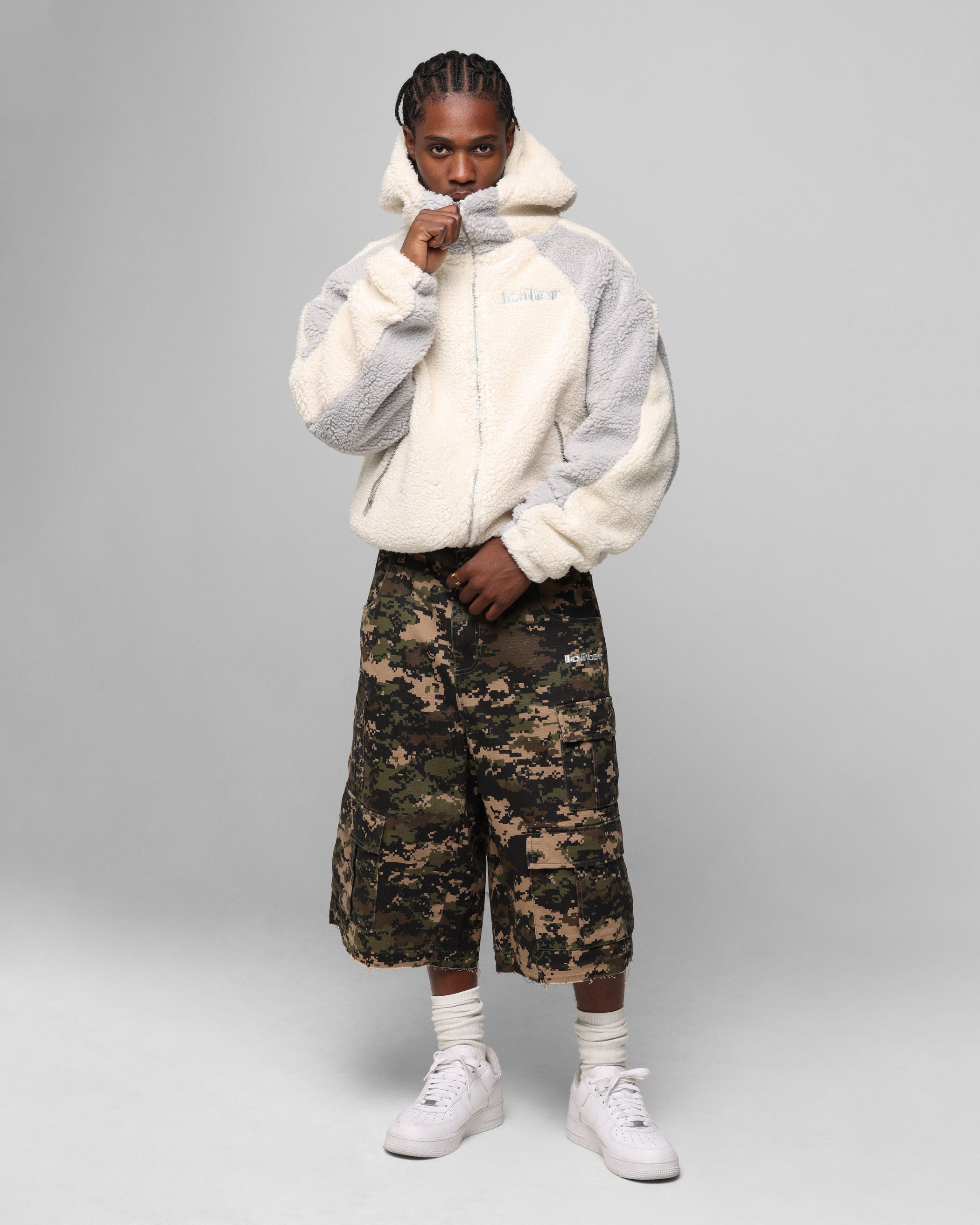 Loiter Speedway Fleece Jacket Stone | Culture Kings US