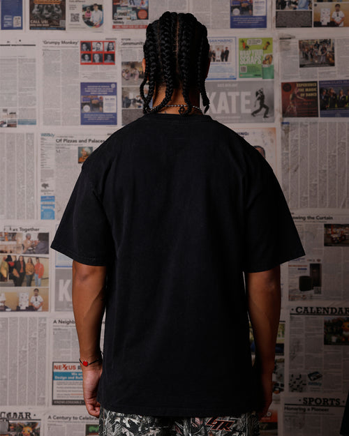 Goat Crew Marvel Venom Face T-Shirt Black Acidwash