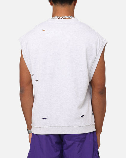 Saint Morta Premium Cut Off Sweat Shirt Light Grey Marle