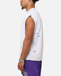 Saint Morta Premium Cut Off Sweat Shirt Light Grey Marle