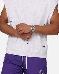 Saint Morta Premium Cut Off Sweat Shirt Light Grey Marle