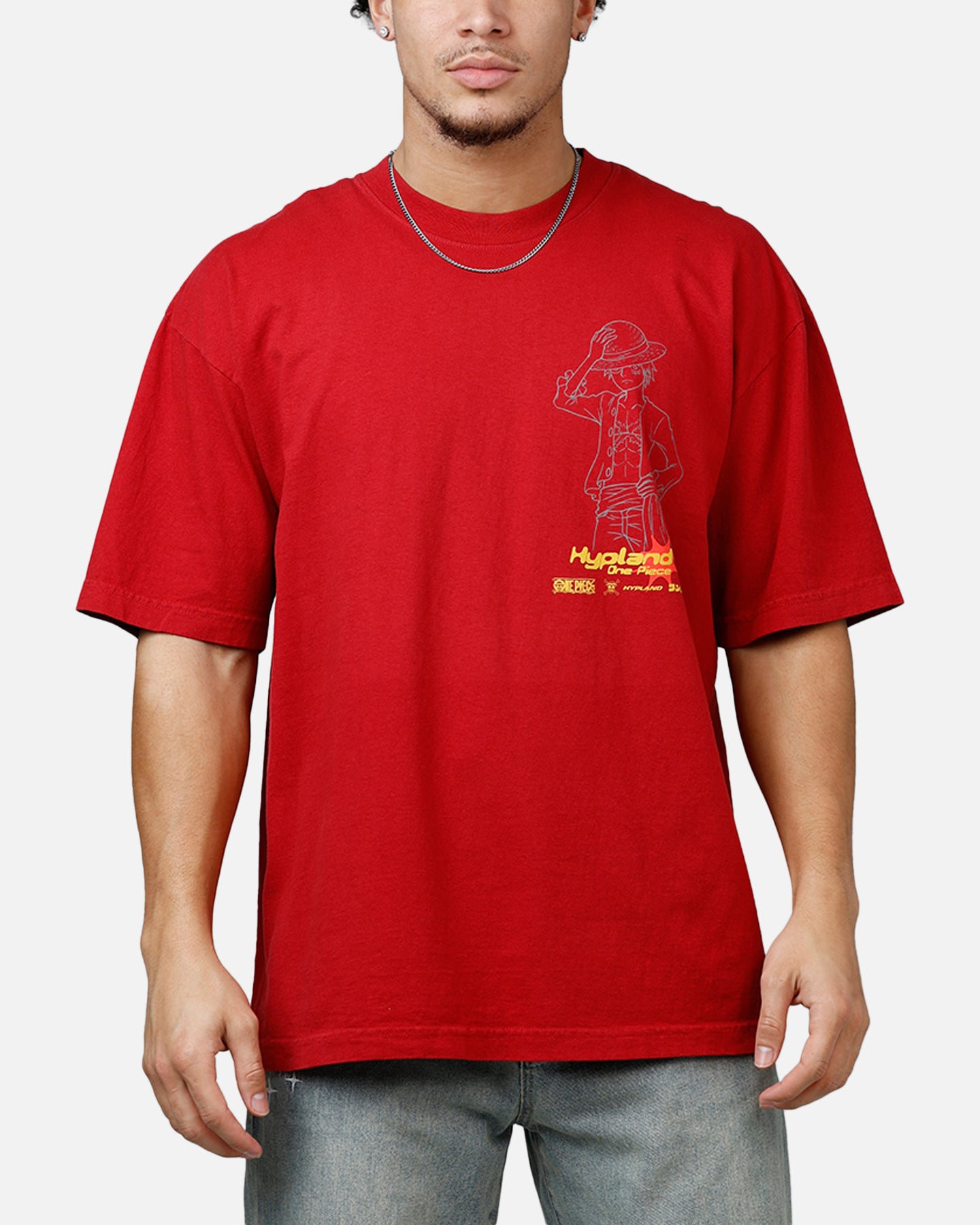 Hypland X One Piece Luffy King T-Shirt Burgundy | Culture Kings US