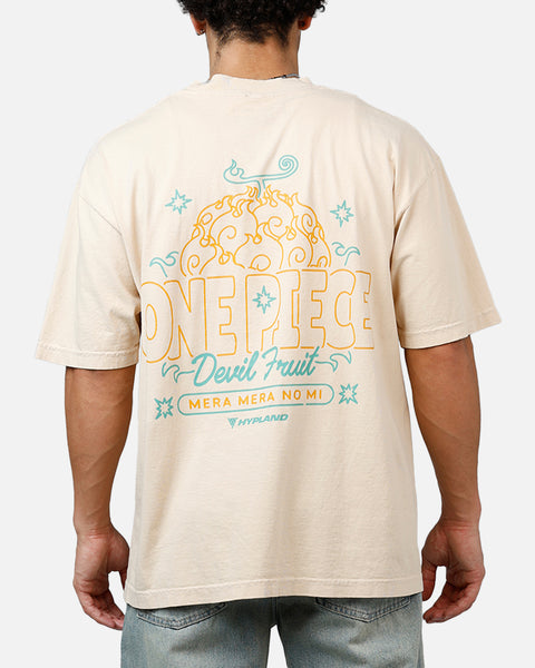Hypland X One Piece Neon Flame T-Shirt Tan | Culture Kings US