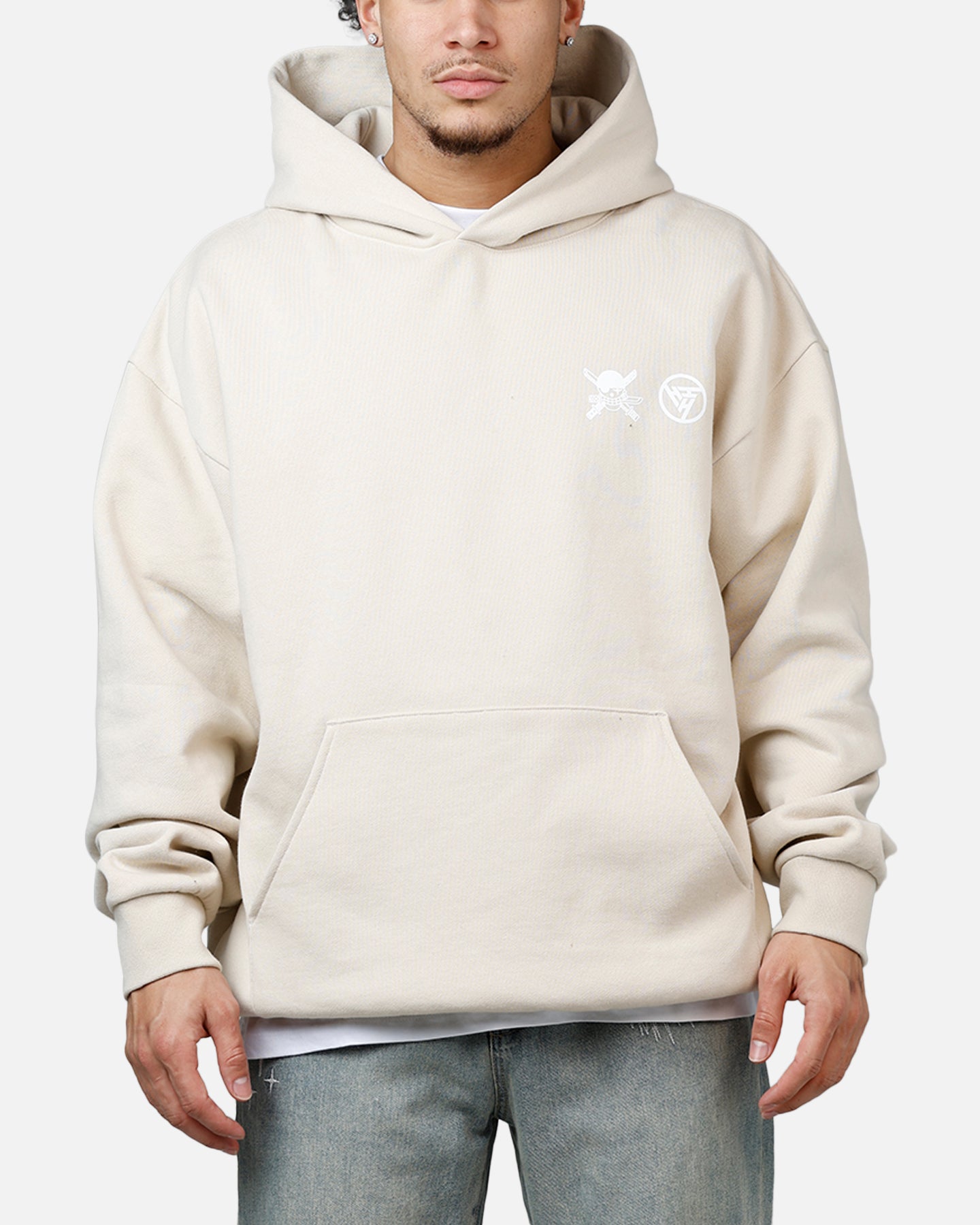 Hypland X One Piece Zoro Flame Hoodie Cream | Culture Kings US
