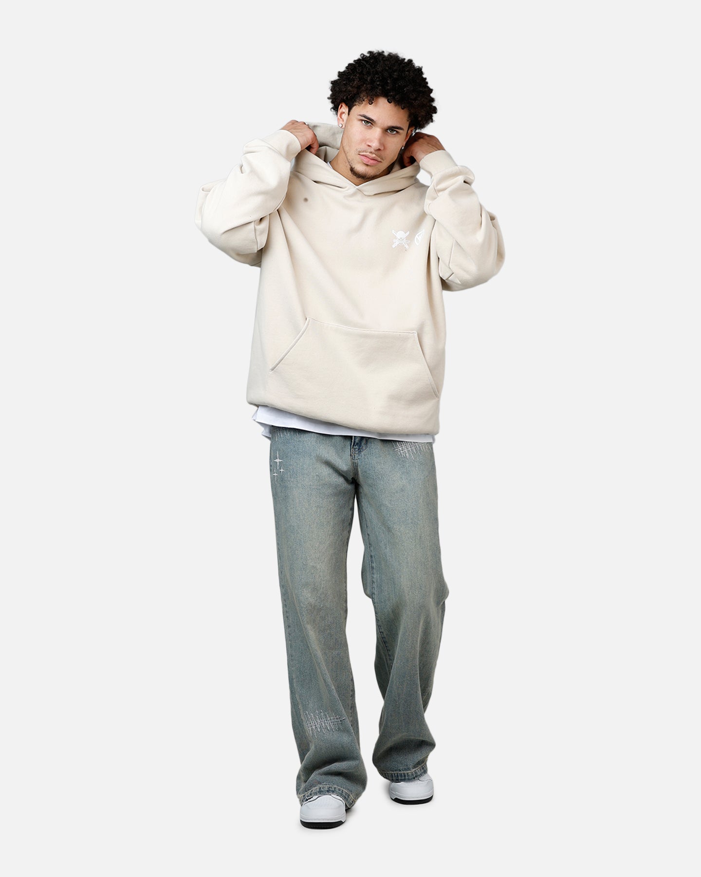 Hypland X One Piece Zoro Flame Hoodie Cream | Culture Kings US