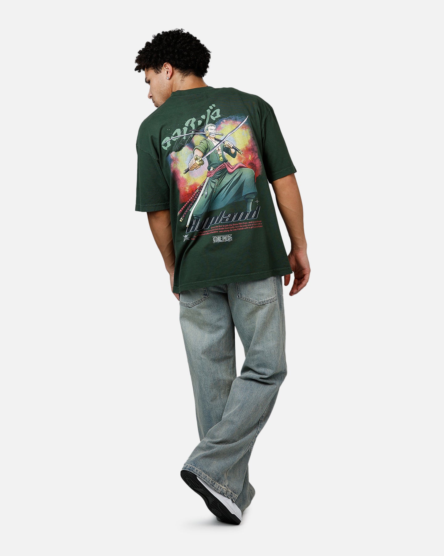 Hypland X One Piece Zoro Flame T-Shirt Green | Culture Kings US