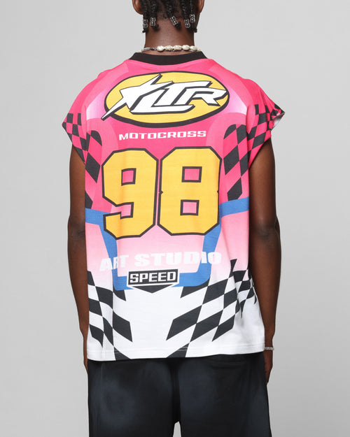 Loiter Motorsport Muscle T-Shirt Pink/Multi-Colored