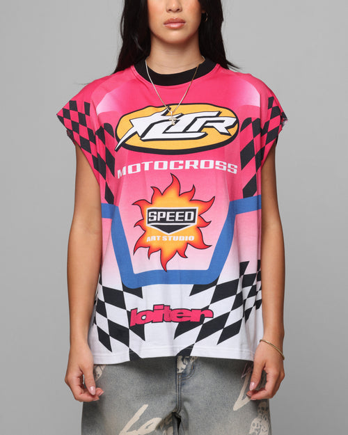 Loiter Motorsport Muscle T-Shirt Pink/Multi-Colored