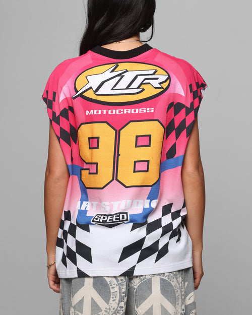 Loiter Motorsport Muscle T-Shirt Pink/Multi-Colored