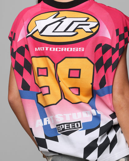 Loiter Motorsport Muscle T-Shirt Pink/Multi-Colored
