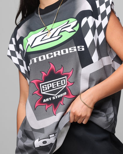 Loiter Motorsport Muscle T-Shirt Grey/Multi-Colored