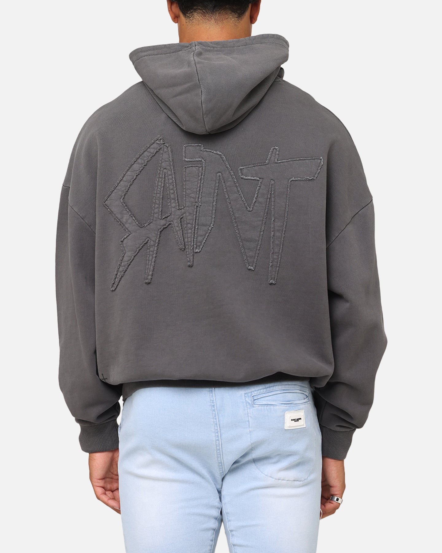 Saint Morta Pericles Applique Hoodie Washed Charcoal | Culture