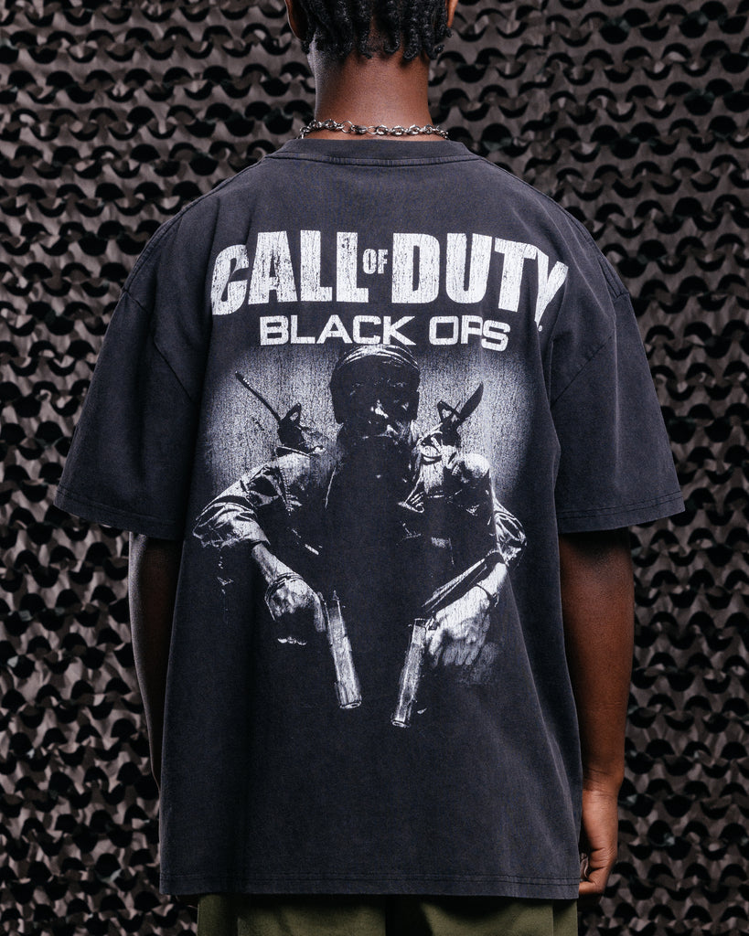 Goat Crew X Call Of Duty Black Ops Vintage T-Shirt Black Acidwash
