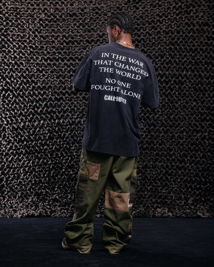 Goat Crew X Call Of Duty Call Of Duty 2 Vintage T-Shirt Black Acidwash