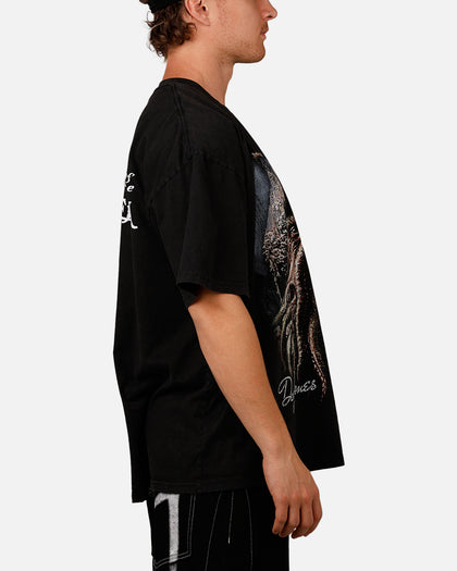 Goat Crew Disney Pirates Of The Caribbean Davy Jones Vintage T-Shirt Black Acidwash