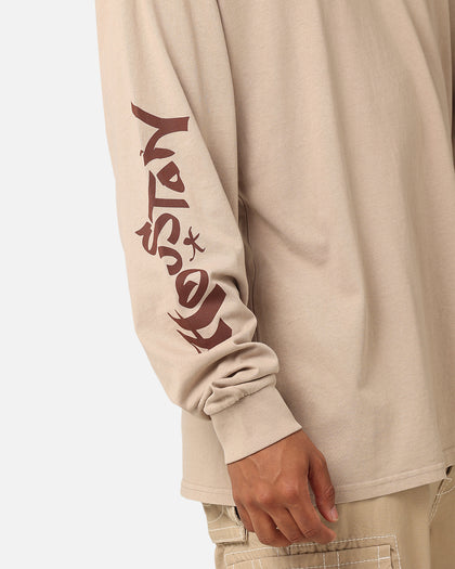 Mitchell & Ness Houston Rockets Tag Long Sleeve T-Shirt Khaki