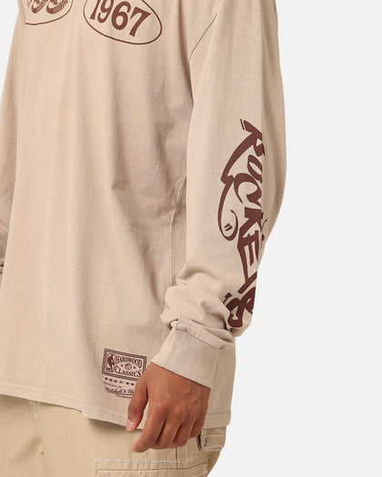 Mitchell & Ness Houston Rockets Tag Long Sleeve T-Shirt Khaki