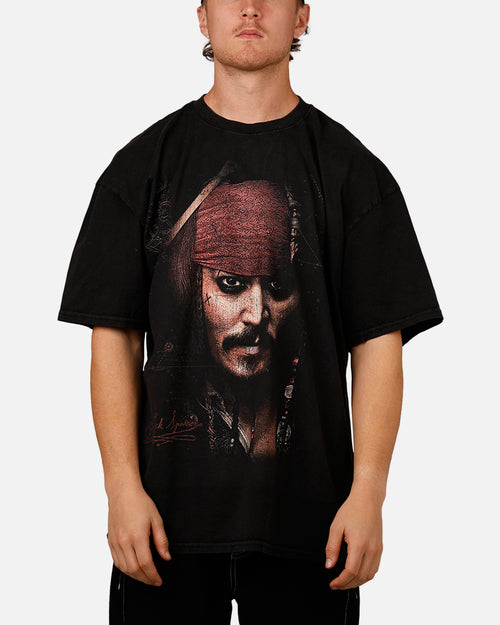 Goat Crew Disney Pirates Of The Caribbean Jack Sparrow Heavy T-Shirt Vintage Black