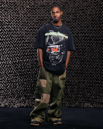 Goat Crew X Call Of Duty Modern Warfare 2 Vintage T-Shirt Black Acidwash