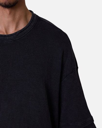 MNML Double Layer Acid Washed T-Shirt Black
