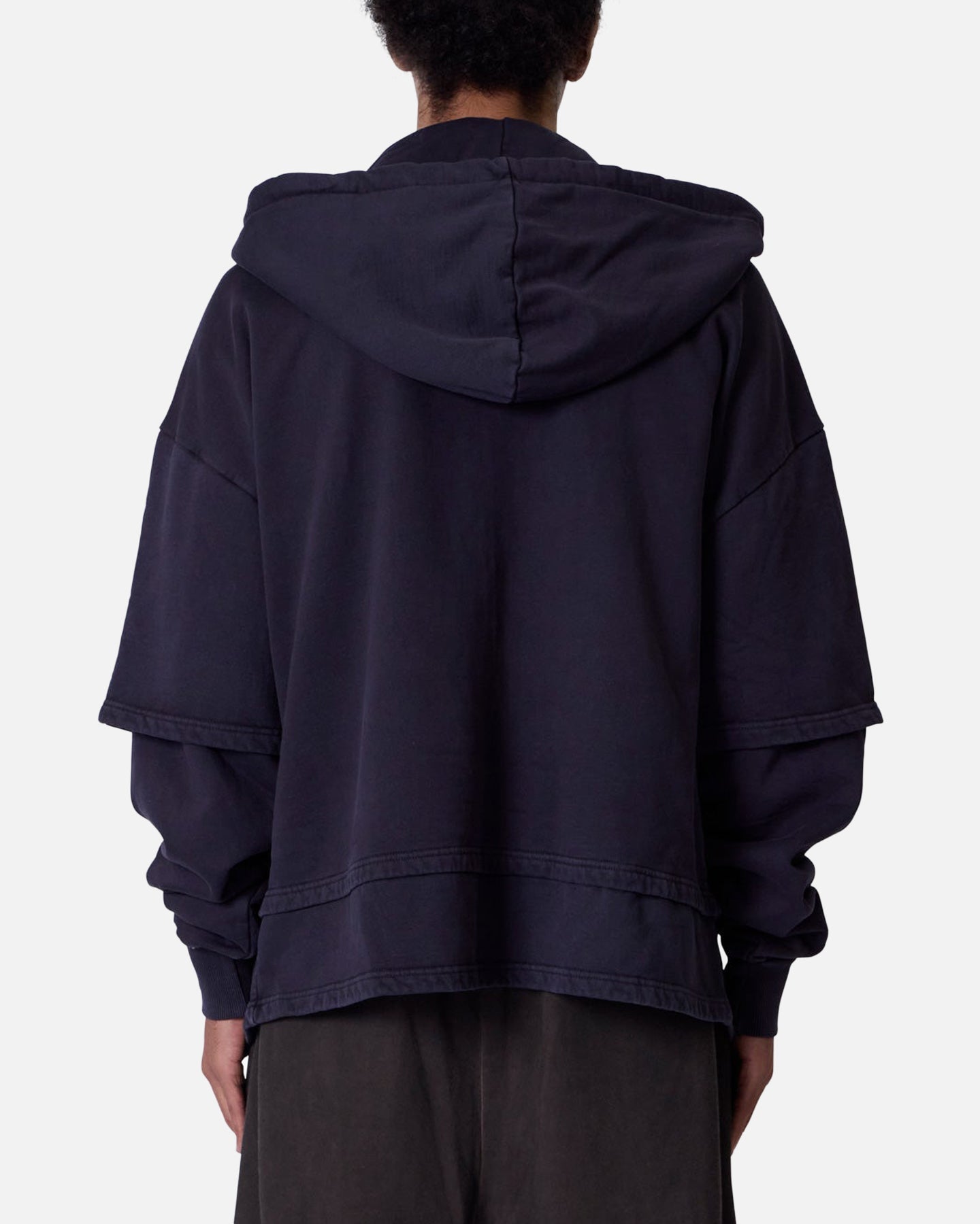 MNML Double Layer Zipper Sweater Washed Black | Culture Kings US