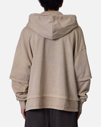 MNML Double Layer Zipper Sweater Washed Earth