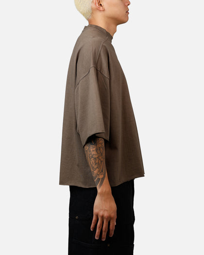 MNML Oversized Raw Hem T-Shirt Muddy Grey