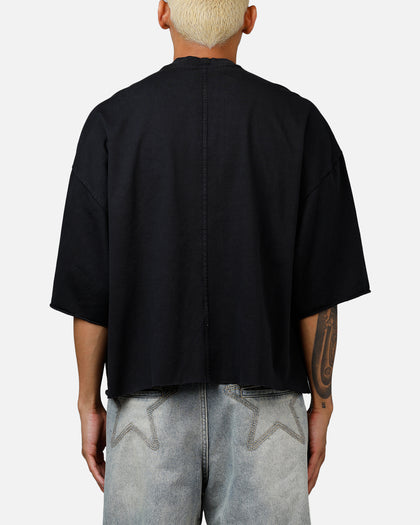 MNML Oversized Raw Hem T-Shirt Washed Black