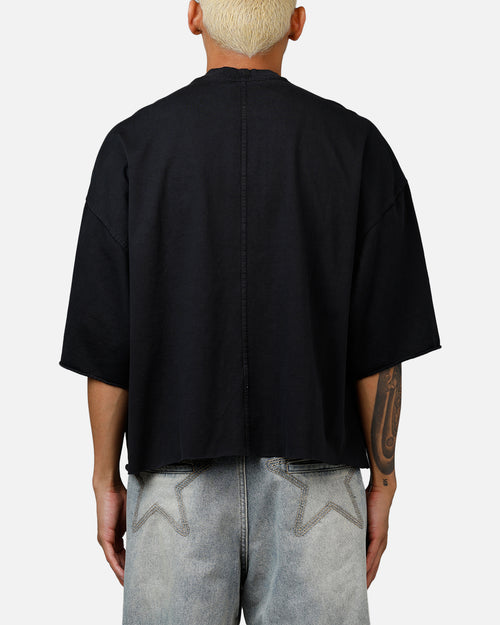 MNML Oversized Raw Hem T-Shirt Washed Black