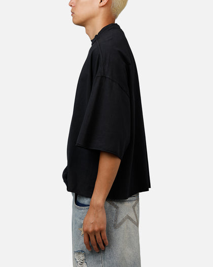 MNML Oversized Raw Hem T-Shirt Washed Black