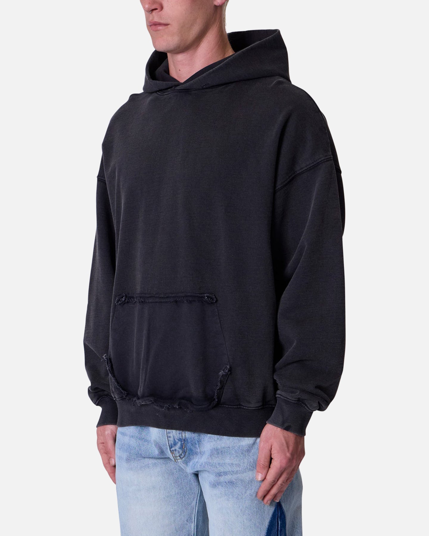 MNML Raw Stitch Hoodie Black | Culture Kings US