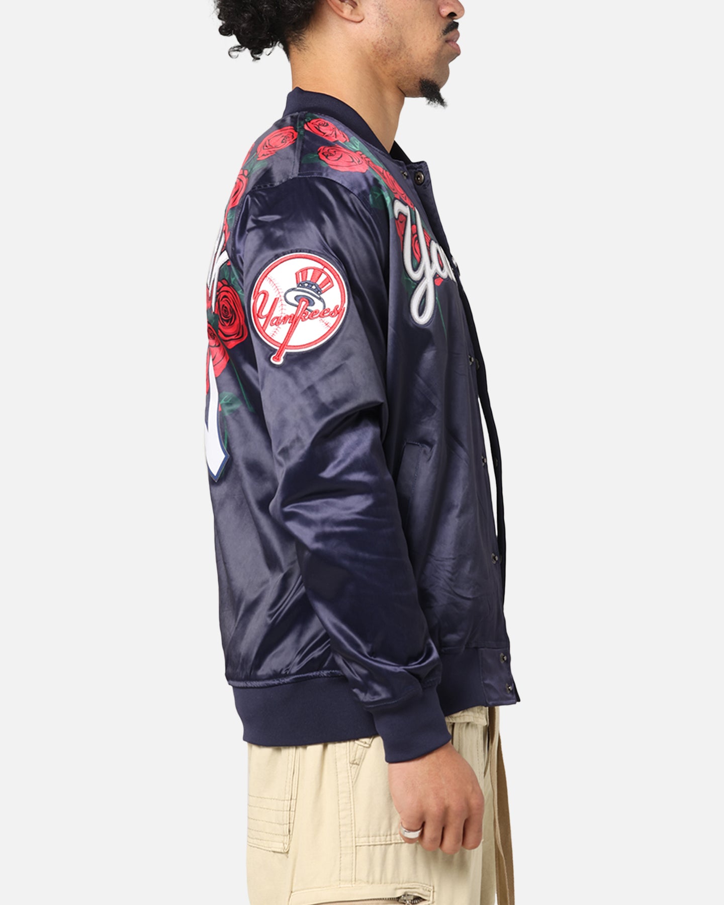 Pro Standard New York Yankees Roses Satin Jacket Navy | Culture