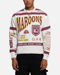 Queensland Rugby League Queensland Maroons Team Crewneck Silver Marle