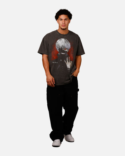 Goat Crew X Tokyo Ghoul Kaneki Vintage T-Shirt Black Acidwash