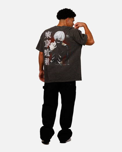 Goat Crew X Tokyo Ghoul Kaneki Vintage T-Shirt Black Acidwash