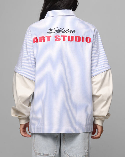 Loiter Art Studio Work Shirt Blue Stripe
