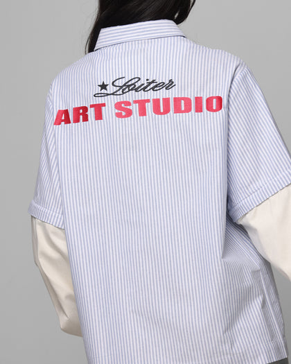 Loiter Art Studio Work Shirt Blue Stripe