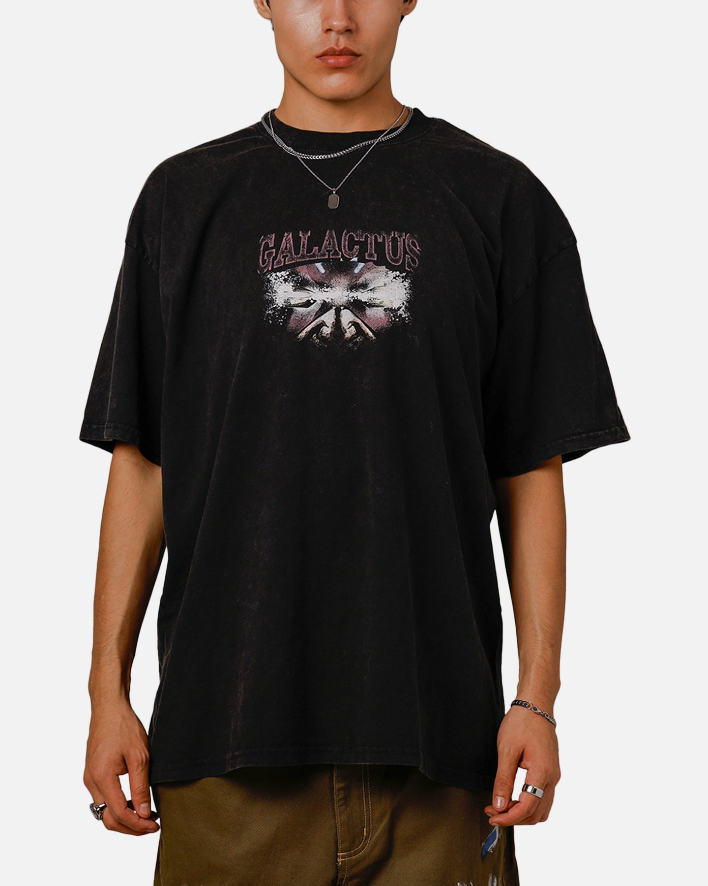 Accord 総柄 スカルスパイダー 90s Tシャツ 73Studio Marvel Galactus Vintage T-Shirt Black Acidwash | Culture