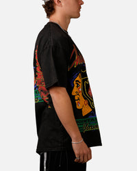 Culture Kings Chicago Blackhawks Vintage T-Shirt Black Acidwash