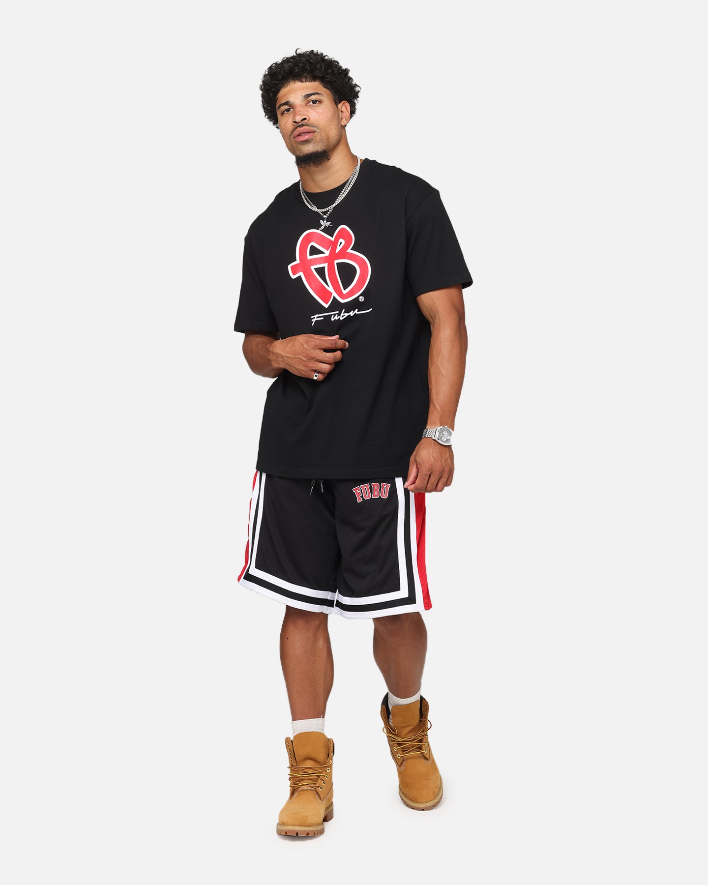 Fubu Basic T-Shirt Black/Red/White | Culture Kings US