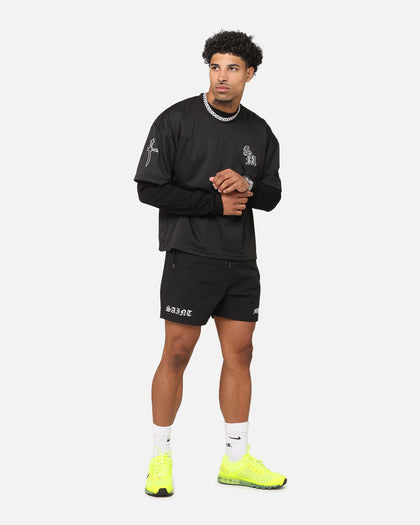 Saint Morta Gothic Mesh Layered Long Sleeve Jersey Black