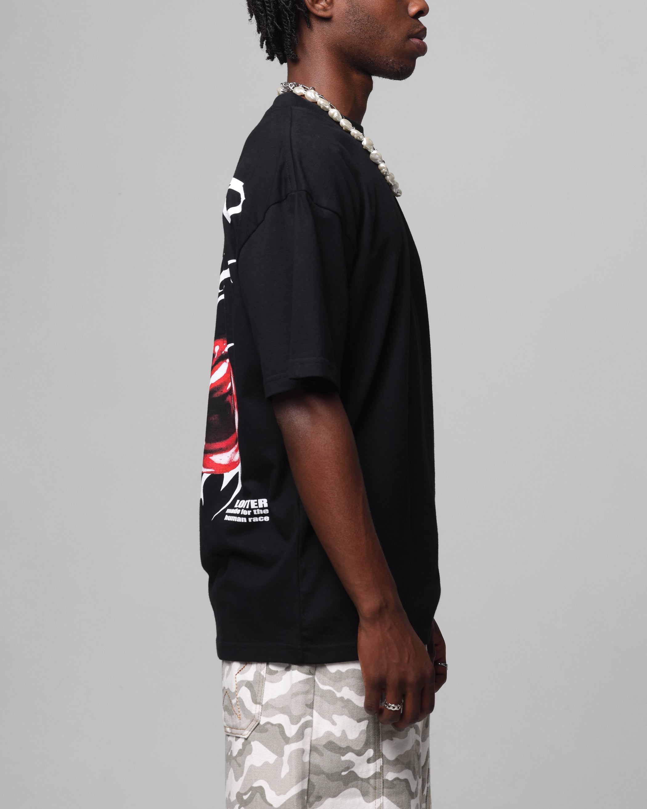 Loiter Cherry Pick Drop T-Shirt Black | Culture Kings US