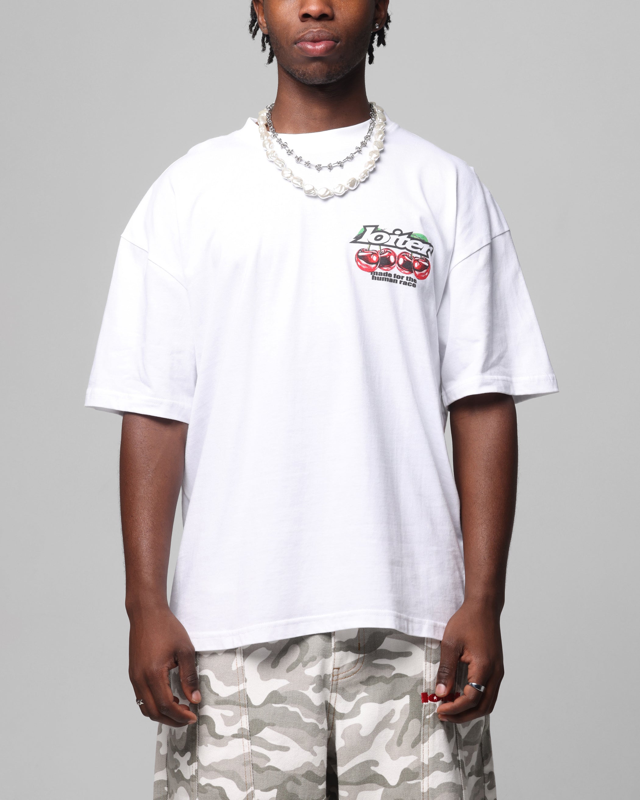 Loiter Cherry Pick Drop T-Shirt White | Culture Kings US