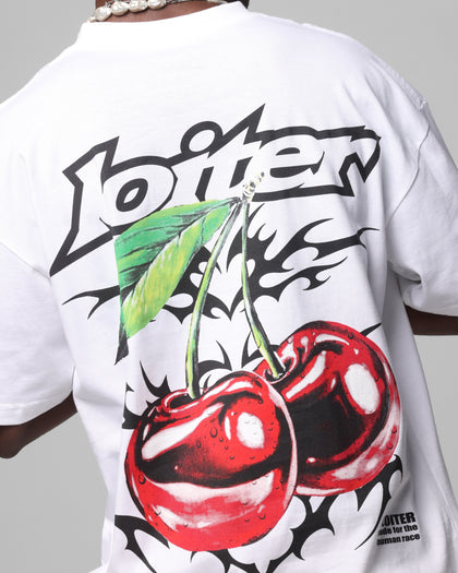 Loiter Cherry Pick Drop T-Shirt White