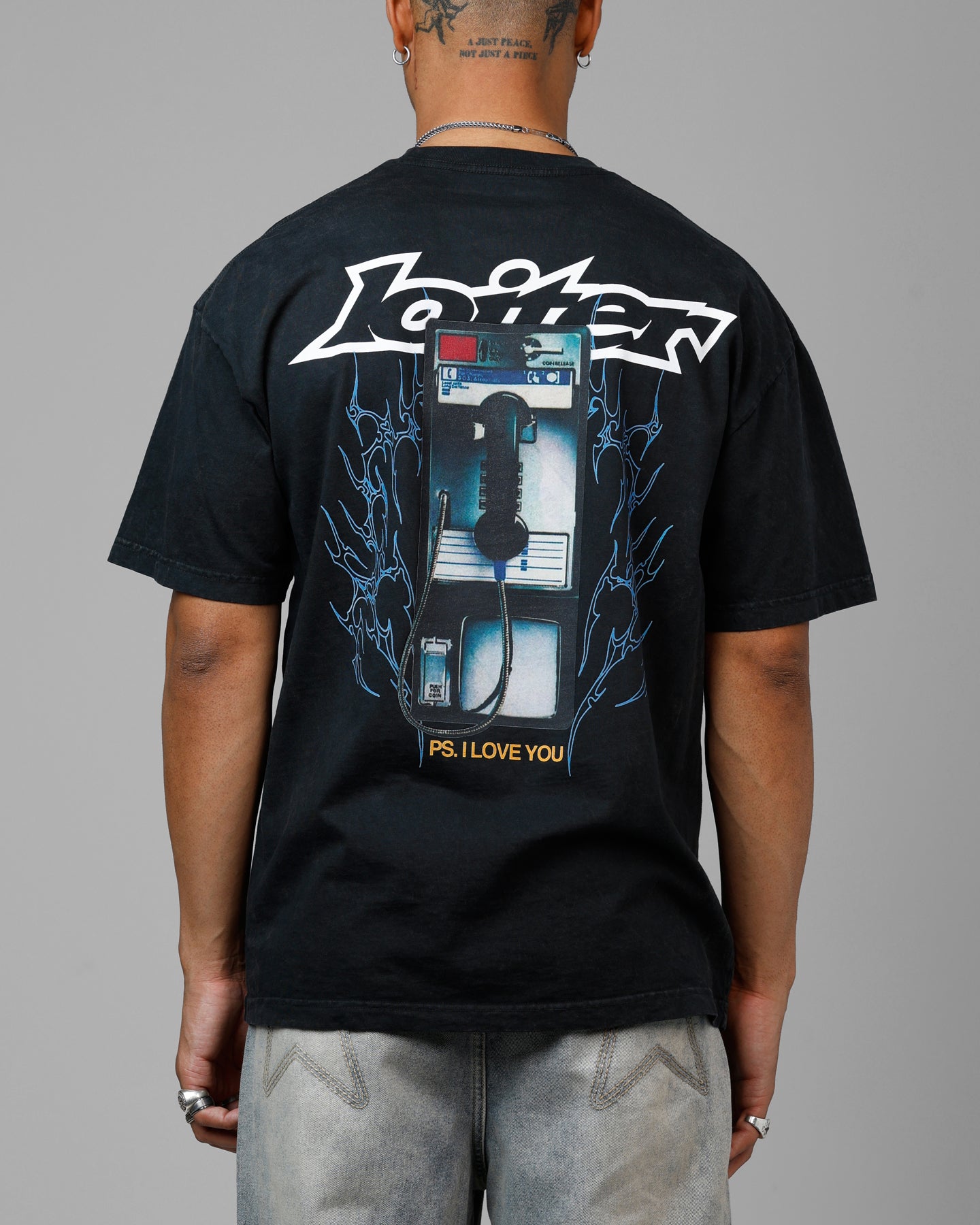 Loiter Phonebooth Vintage Drop T-Shirt Black Acidwash | Culture