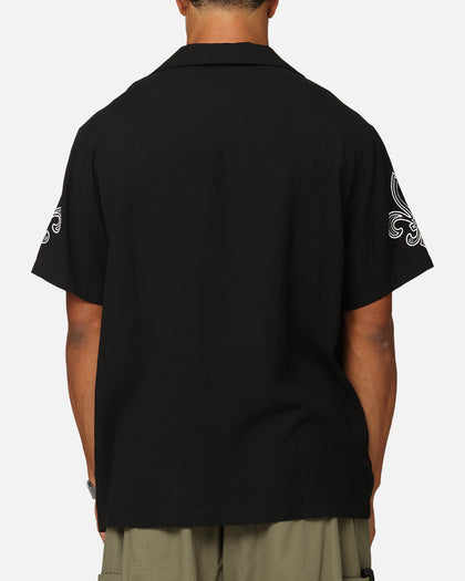 XXIII Fleur Linen Button Up Shirt Black