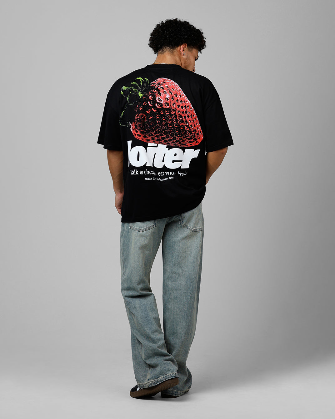 Loiter Strawberry Drop T-Shirt Black | Culture Kings US