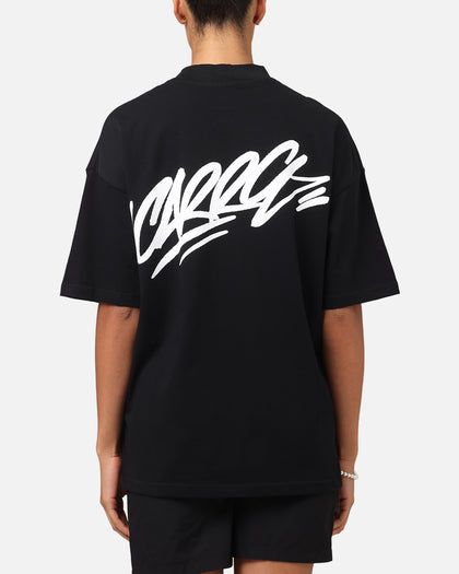 Carre Tag Mock Neck T-Shirt Black